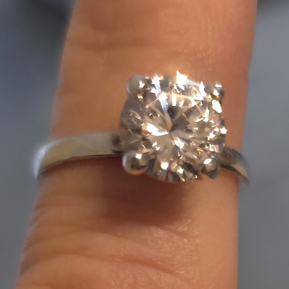 ROUND BRILLIANT 2 CT CZ DIAMOND SOLITAIRE ENGAGEMENT WEDDING RING 925 SIZE 6 - Picture 3 of 5